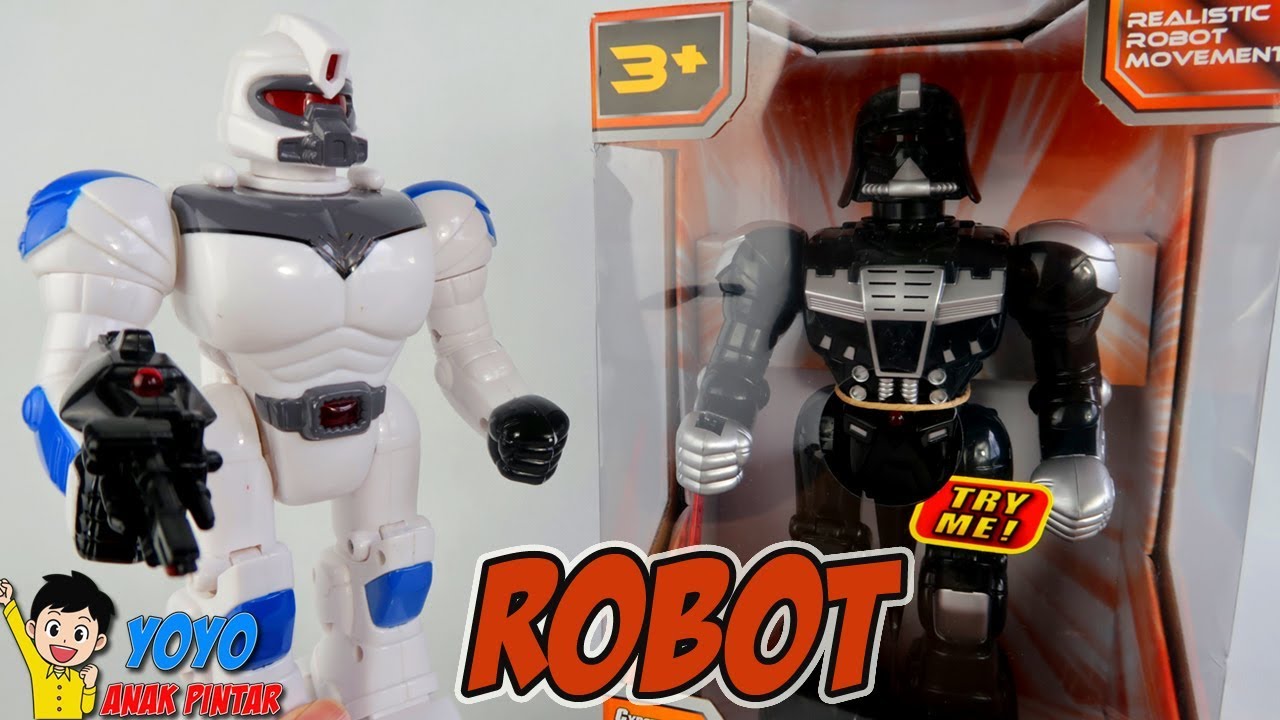 Unboxing Mainan Robot Keren Bisa Bergerak Sendiri ada Suara- Senjata Pedang dan Tembak