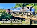 Manobra com trem em recuo cruzando a ponte no Porto de São Francisco Do Sul - SC