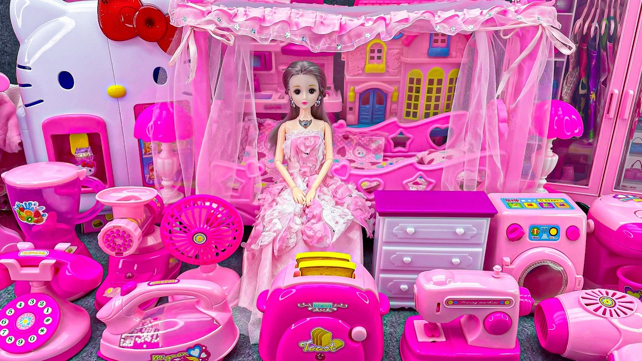 20 Minutes Satisfying with Unboxing Barbie Princess Pink Kitchen, Rock Bed Play Set Review Toys｜ASMR