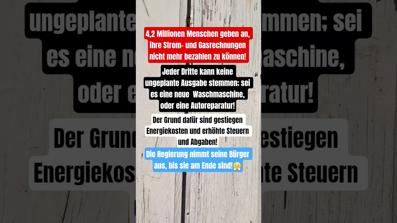 Deutsche Bürger haben kein Geld mehr! 