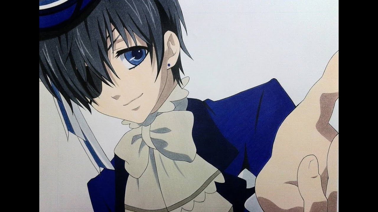 Drawing Ciel Phantomhive From Black Butler 黒執事のシエルをコピックで描いてみた Youtube