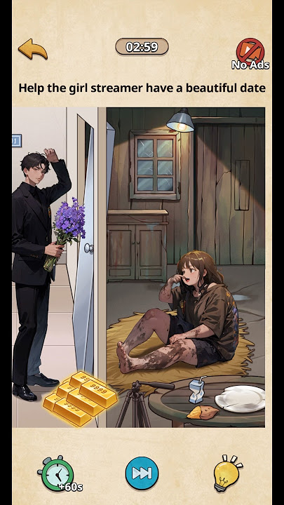 Nightmare Puzzle: The Unknown - Level 59 - Help the girl streamer have a beautiful date.