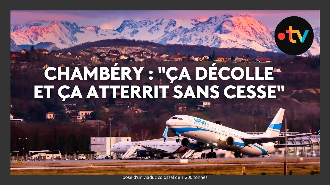 Des riverains proches de l'aéroport de Chambéry en Savoie se réunissent contre la pollution aérienne