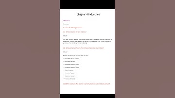 Industries ncert question answer - class 8th SST geography chapter 4 Industries ncert solutions