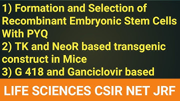 Formation and Selection of Recombinant Embryonic Stem Cells | TK and NeoR based transgenic construct
