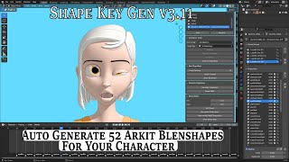 ShapeKeyGen v3.11 Automatic 52 ARKit Blendshapes Generator Addon For Auto Rig Pro and Rigify Blender