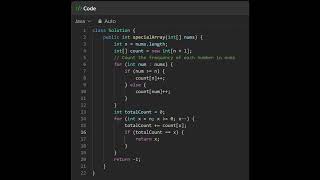 1608 Special Array With X Elements Greater Than or Equal X