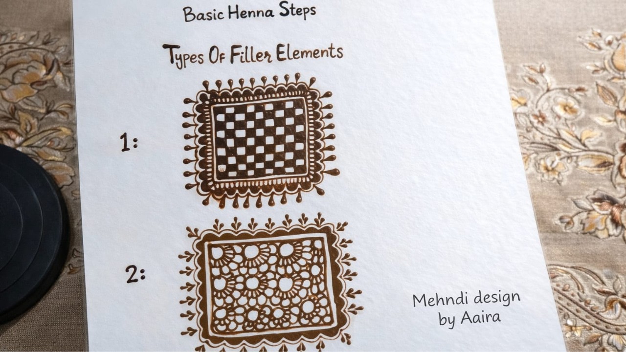 Mehndi Class Day 3 | Types of Mehndi Fillers for Beginners | Easy Henna Filling Patterns