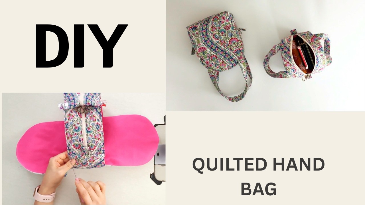 Quilted Hand Bag👜✨ | DIY | Quick Easy Sewing