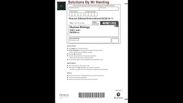 Edexcel - iGCSE - Human Biology - Paper 02 - January 2022 - Solutions By Mr Harding