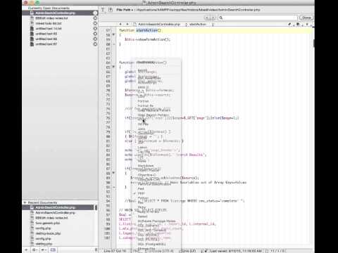BBEdit navigation - classes, methods/functions, html