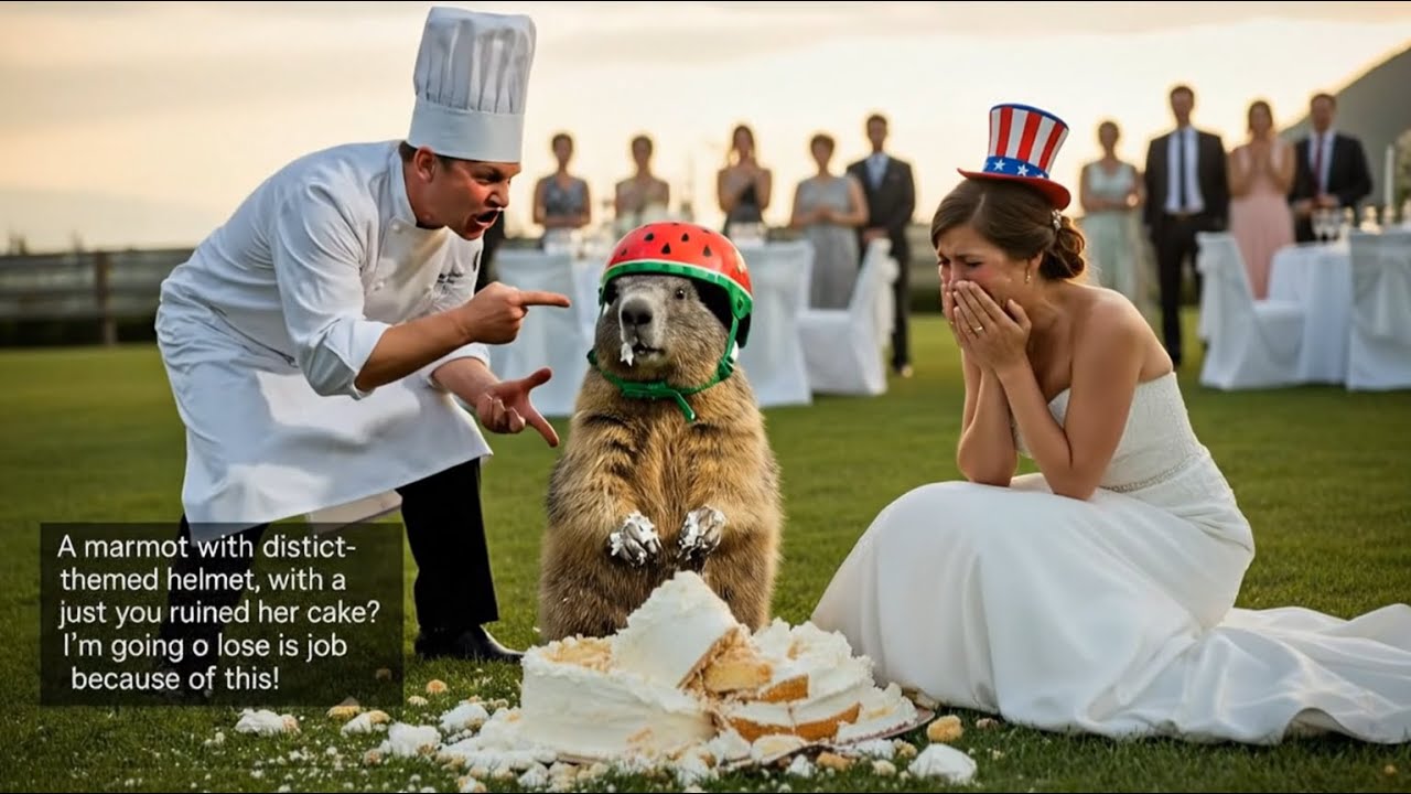 Marmot Wrecks the Bride’s Giant Wedding Cake… Then Becomes a Marmot Hero!
