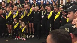Richmond sing the song after winning 2019 AFL grand final