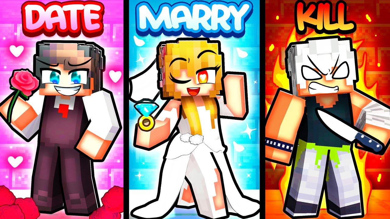 Minecraft but DATE MARRY KILL! - YouTube