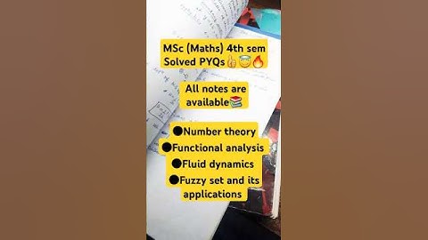 MSc (Maths) 4th sem Solved PYQs👍😇 CCSU || All notes are available || mail me for notes...