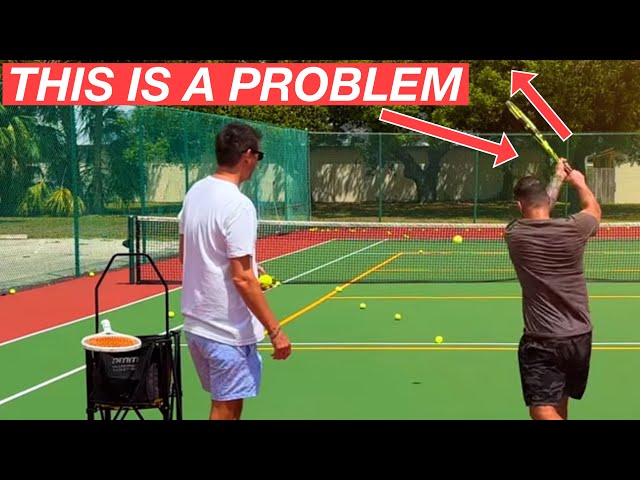 Two-Handed Backhand Swing Path Correction and more | 3.5 NTRP Tennis Lesson class=