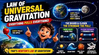 Newton's Law of Universal Gravitation Explained! 🌍 Why Things Fall Down | Physics Made Easy for Kids