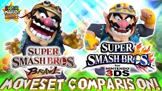 SMC: Wario in Smash Bros. 4 - 3DS & Brawl Moveset Comparison