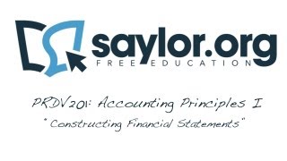 Constructing Financial Statements: Accounting Principles - Professiona Development 201