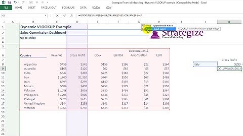 How to create a dynamic VLOOKUP