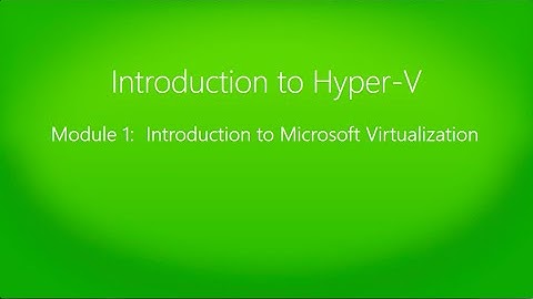 Intro Hyper-V