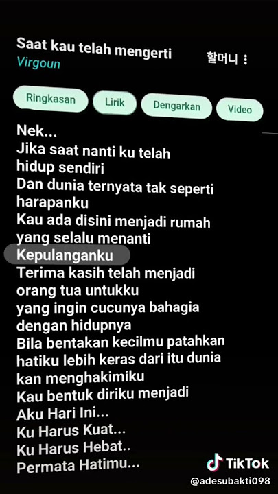 saat kau mengerti versi nenek😭
