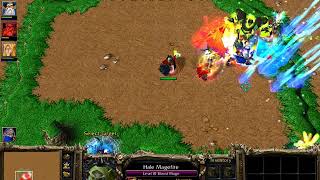 Warcraft 3 Battles: 4 Human Heroes (Player) vs 4  Undead Heroes