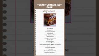 Texas Turtle Sheet Cake