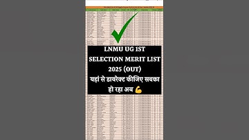 LNMU UG 1st Merit List 2025 Kaise Download Kare | Lnmu ug 1st merit list 2025 | lnmu ug merit list