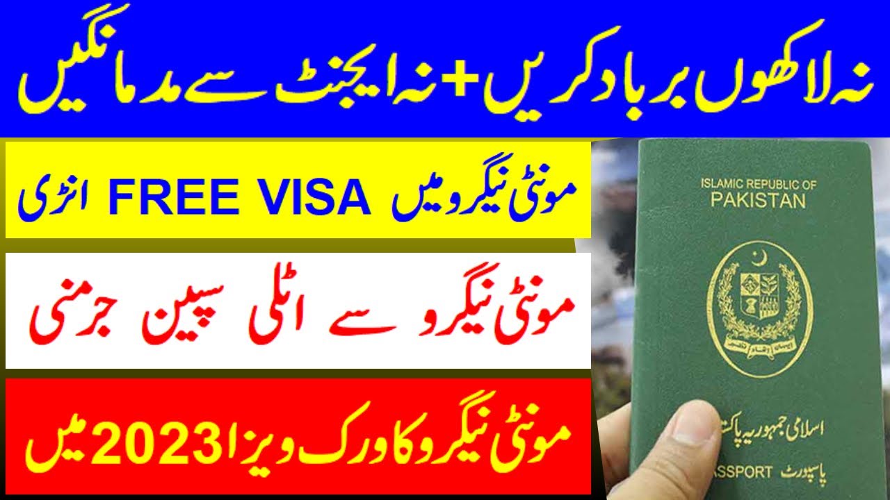 montenegro visit visa from pakistan