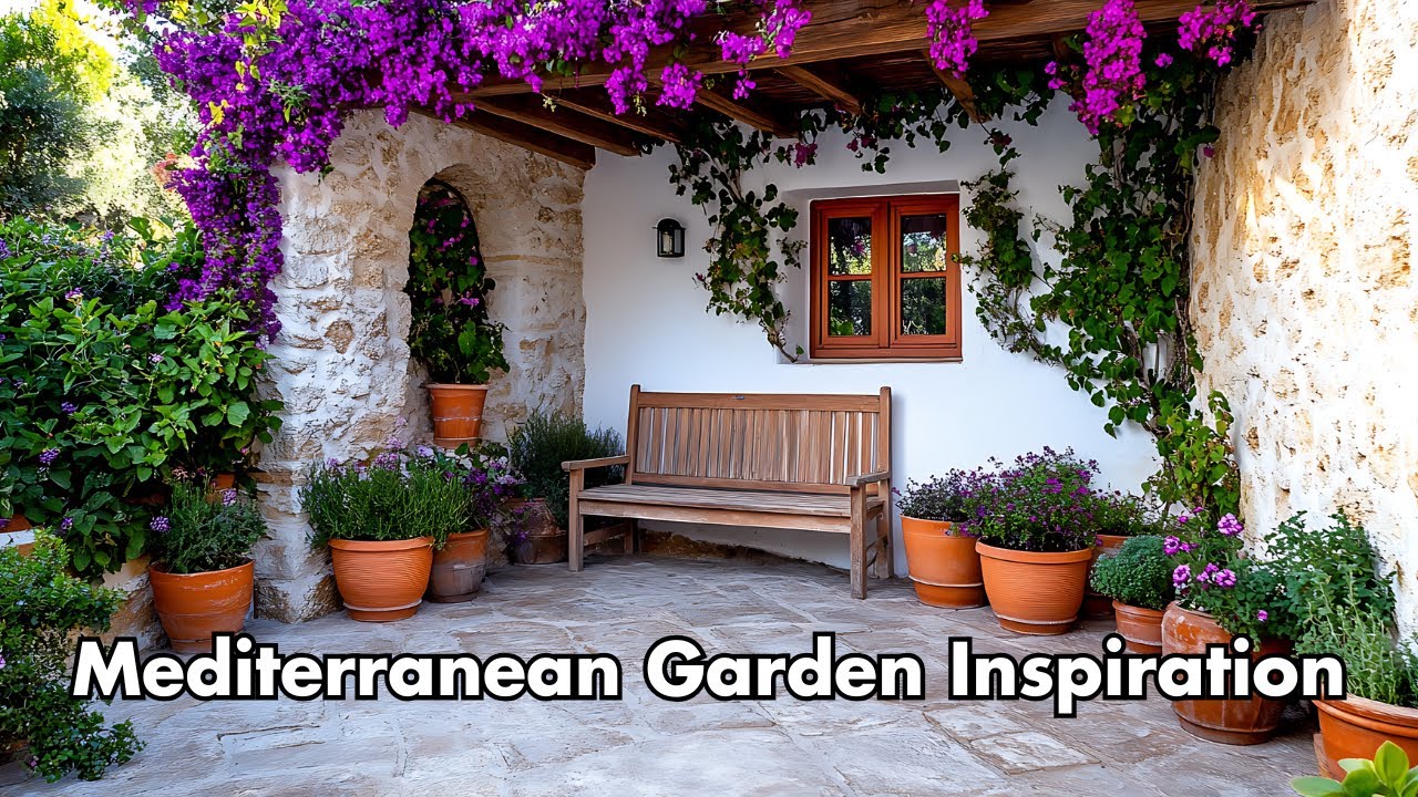 Mediterranean Garden Inspiration with Natural Stone, Vibrant ...