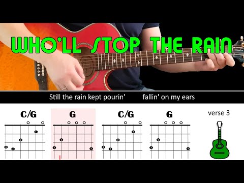 Who'll Stop The Rain - Guitar Lesson - Acoustic Guitar - Ccr