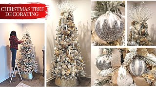 DECORATING THE CHRISTMAS TREE 2022 | NEUTRAL CHRISTMAS TREE DECOR