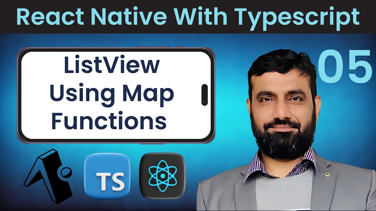 React Native with TypeScript in Urdu | ListView using Map Function ...