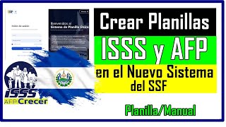 Elaborar Planilla Manual de AFP e ISSS en el Sistema SSF