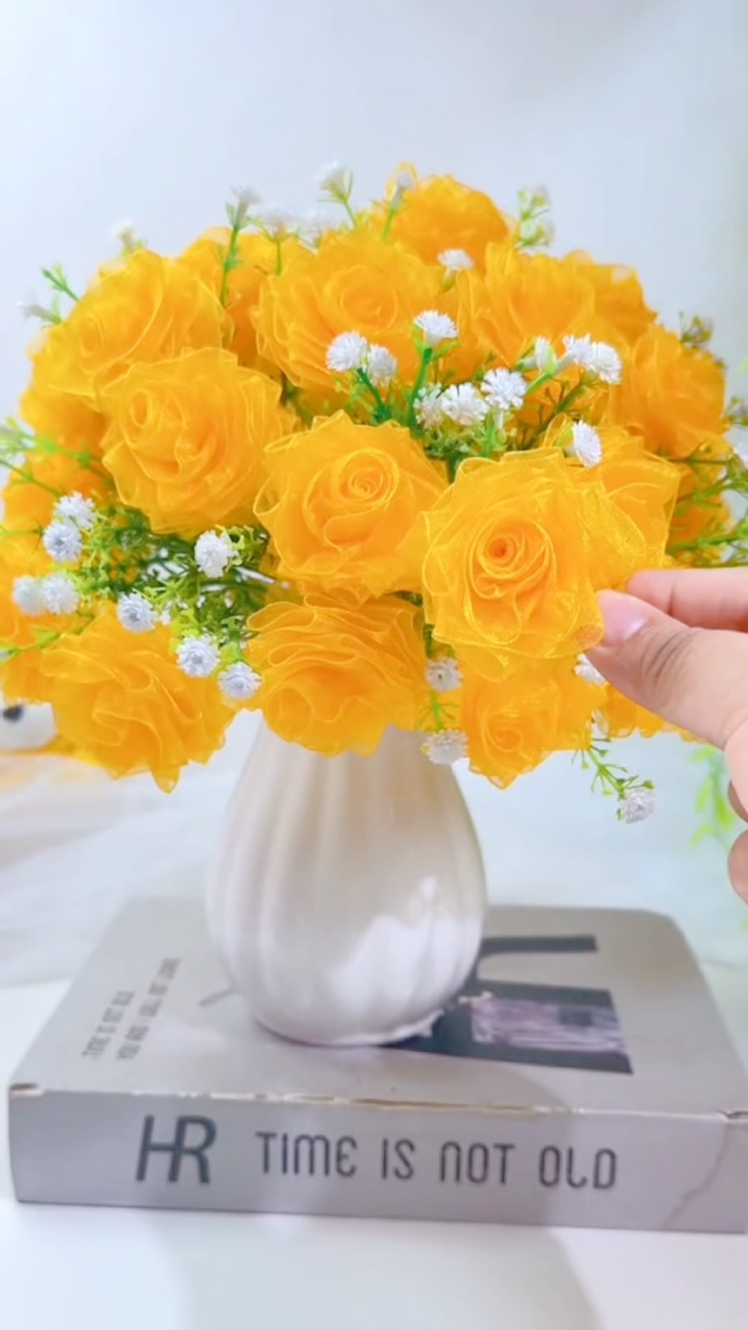 Turn This Tulle Ribbon Into Elegant Rose Flower Home Decor #diy