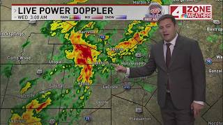 Strong thunderstorms moving through the San Antonio area