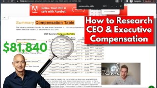 How To Quickly Look Up CEO Salaries &amp; Executive Compensations | Investment Research DIY