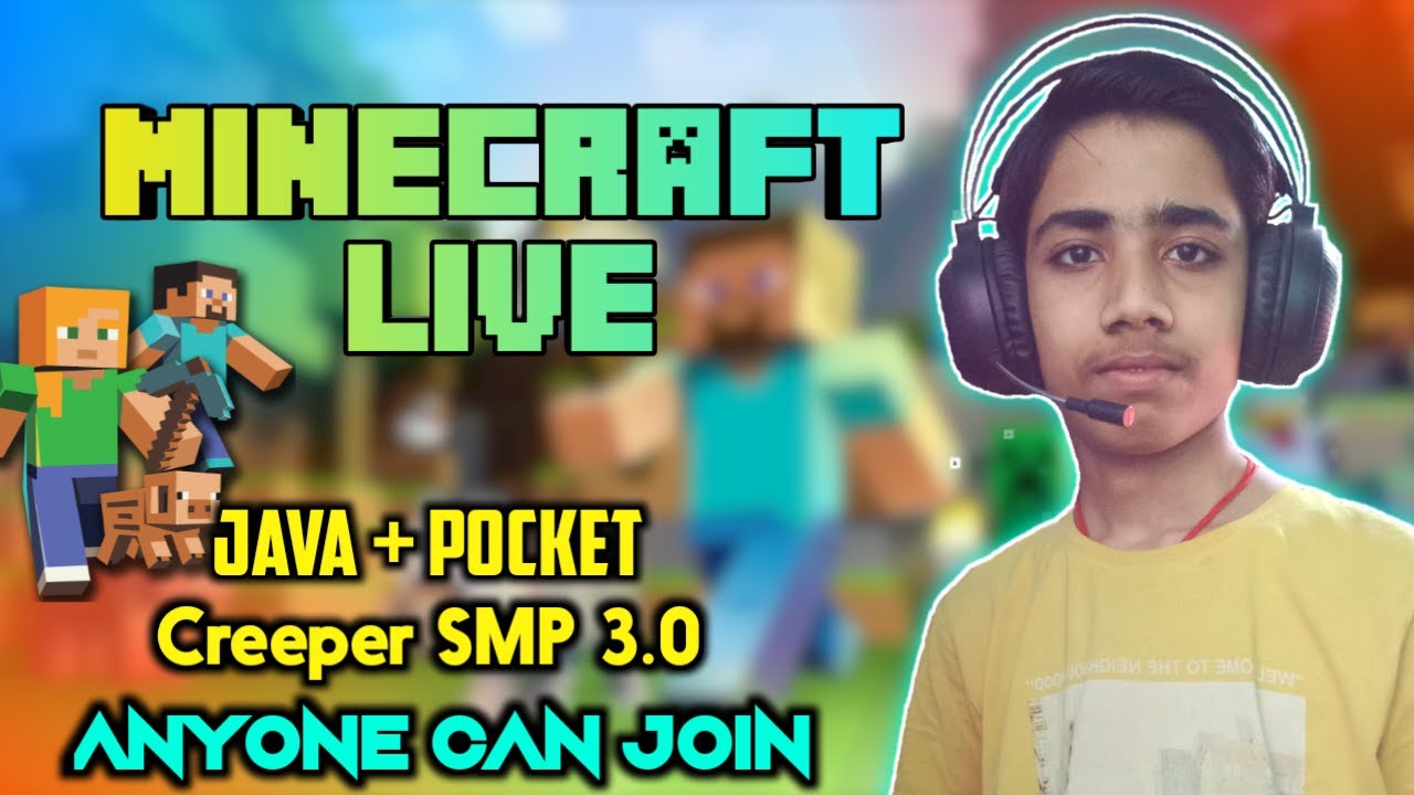 MINECRAFT LIVE ANYONE CAN JOIN JAVA + PE PLAYING WITH SUBS HINDI INDIA ...