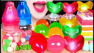 ASMR LIGHT BABY BOTTLE JELLY, LIGHT JELLY RING, RAINBOW CAKE 불빛 우유병 젤리, 반짝반짝 젤리 반지 먹방 EATING SOUNDS