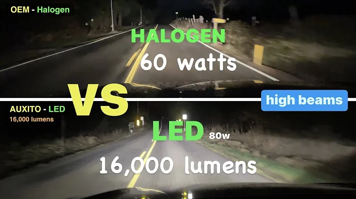 High beam LED light bulbs 16k lumens vs OEM halogen bulbs review - best LED light bulbs review