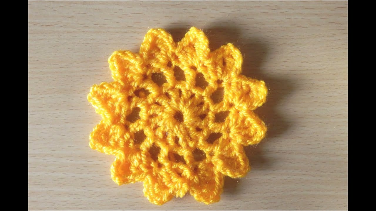 How to Crochet Flower Motif - YouTube