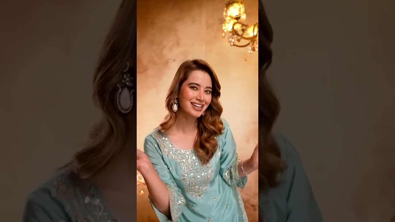 Sky Blue Sequiins Embroidered Suit