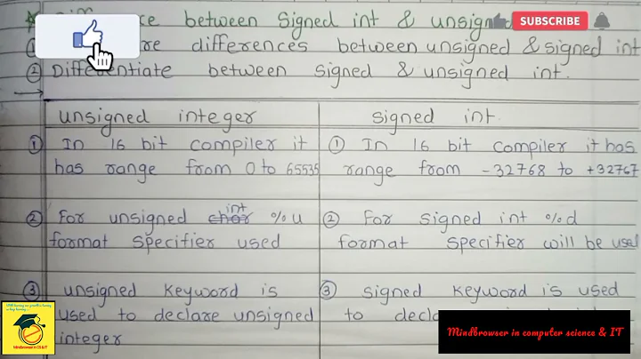 difference between signed unsigned integer | signed &unsigned integer in c | signed & unsigned int l