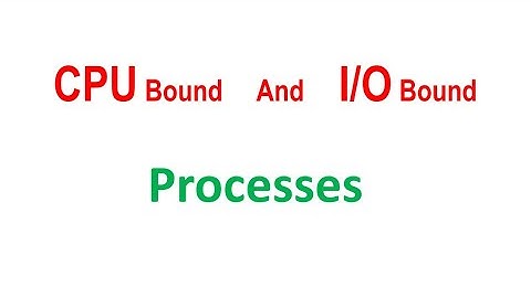 Cpu bound and I/O bound processes