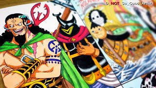 Drawing the Straw Hat 21 Yrs. Later w/ their Own Vice Captains & Pirate Ships [ PART 1 ] | One Piece