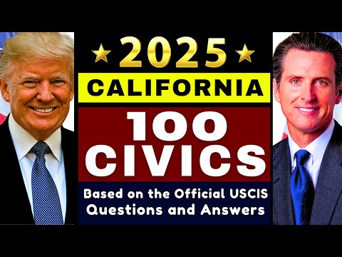 2025 U.S. Citizenship Test (California) Random USCIS 100 Civics Questions, Ciudadania Americana