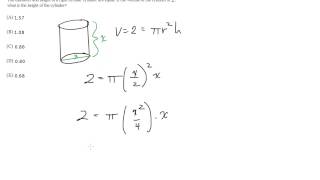 #12 - Right Circular Cylinders, SAT Math Level 2