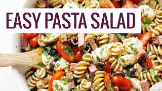 World's easiest pasta salad - a summer classic that everyone loves!
with pasta, tomatoes, cheese, salami, fresh parsley, olives, and easy
italian dressing. s...