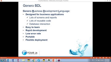 Genero Language Basics: Session 1